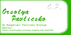 orsolya pavlicsko business card